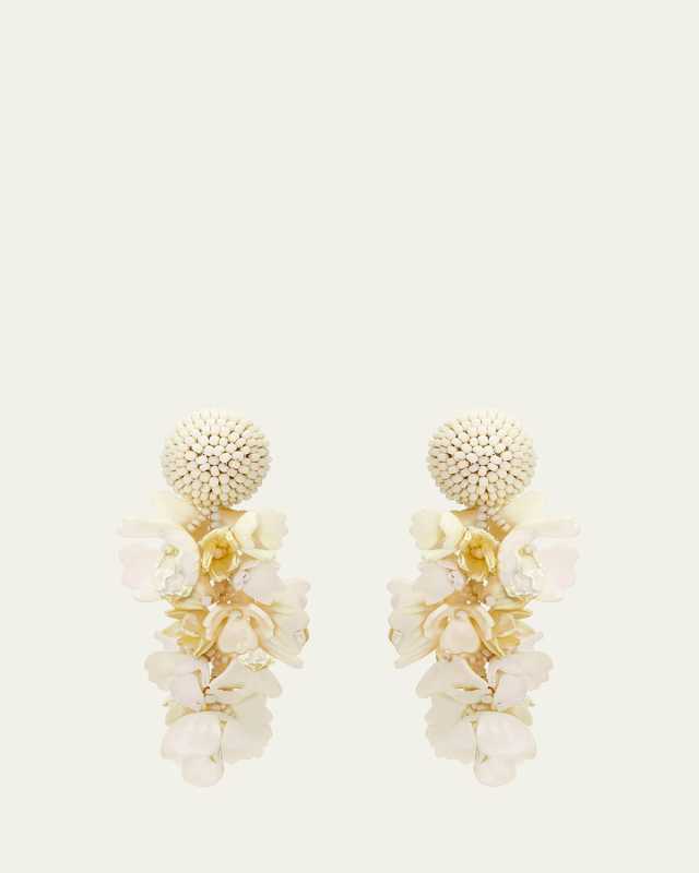 Plexy and Raffia Flowers Earrings